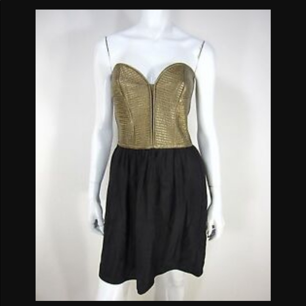 Parker Black/Gold Homecoming Cocktail Dress L